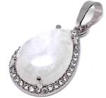 R. M. ékszer Csepp medál fém str Hegyikristály 17x25mm (021730)