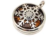 R. M. ékszer Kör medál fém hópehely tigrisszem 2, 5cm (020951)