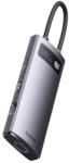 Baseus Metal Gleam USB-C HUB adaptor 2x HDMI / 3x USB 3.2 / PD / RJ45, gri (WKWG040113)
