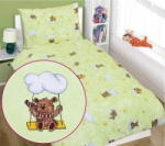  Gyermek ágynemű pamut Agata - 90x135, 45x60 cm - Teddy maci barna, zöld