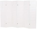 vidaXL 6 paneles, fehér, japán stílusú paraván 240 x 170 cm 245908