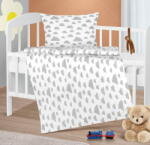 Gyermek ágynemű pamut Agata - 90x135, 45x60 cm - Felhőszürke, fehér