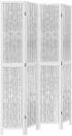 vidaXL 4 paneles fehér tömör császárfa térelválasztó 358676