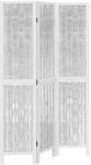 vidaXL 3 paneles fehér tömör császárfa térelválasztó 358670