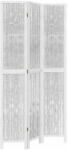 vidaXL 3 paneles fehér tömör császárfa térelválasztó 358672