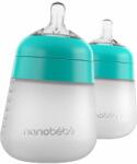 Nanobebe Комплект силиконови бутилки Nanobebe - Flexy, 270 ml, 2 броя, минт (31203) - ozone