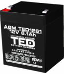 TED Electric Acumulator 12V Stationar VRLA, Dimensiuni 90 x 70 x 98 mm, Baterie 12V 6.1Ah F2, TED Electric TED003171 (A0058601)