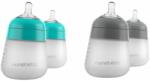 Nanobebe Комплект силиконови бутилки Nanobebe - Flexy, 150 ml, 4 броя, минт и сиви (31020) - ozone