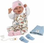 Llorens 84481 NEW BORN 2 în 1 - păpușă realistă cu sunete și corp din material moale (MA4-84481) Papusa