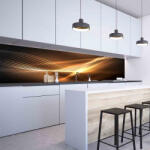 Wallplex Konyhai hátfal Wallplex falburkoló Aranybarna hullám 60x240cm (WALL0137-240)