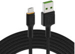 Green Cell Green Cell Cablu de date și încărcare USB cu raze - Micro USB 200cm portocaliu cu iluminare LED Ultra Charge încărcare rapidă suport QC 3.0