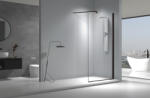 Viva Aqua Max WALK IN Zuhanyfal - FEKETE profil - 8 mm vízlepergető víztiszta üveg - 90 x 200 cm (8FWIF_90) - globalvivamarket