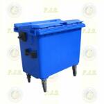 Europlast konténer 660 l műanyag kék lapos fedéllel