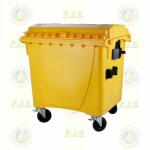 Europlast konténer 1100 l műanyag sárga lapos fedéllel