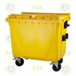 Europlast konténer 660 l műanyag sárga lapos fedéllel