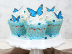 Cake-Masters tortadísz, pillangó, kék, ostyapapír, 29 db