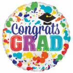  Fólia lufi - Ballagás - Congrats Grad! - Színes