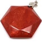 R. M. ékszer Hexagon medál Jáspis vörös 3cm (020792)