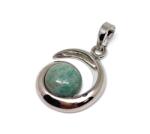 R. M. ékszer Spirál medál fém Amazonit 2cm (020822)