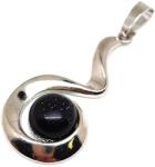 R. M. ékszer Spirál medál fém Goldstone kék 2x3, 5cm (021570)