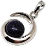 R. M. ékszer Spirál medál fém Goldstone kék 2cm (020917)