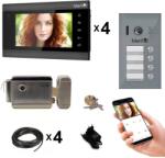Mentor Kit Interfon Video 4 familii wireless WiFi IP65 2MP 7 inch Color 3in1 4 fire Mentor SYKT027 (MMDSYKT027)