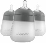 Nanobebe Комплект силиконови бутилки Nanobebe - Flexy, 270 ml, 3 броя, сиви (31224) - baby