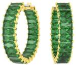 Swarovski Cercei rotunzi placați cu aur cu pietre de zircon verde Matrix 5658651