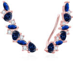 Beneto Cercei strălucitori longitudinali cu pietre albastre de zircon AGUP3299DB-ROSE