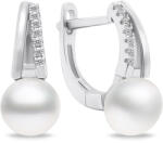 Brilio Silver Cercei unici argintii cu perle și zircon EA675W
