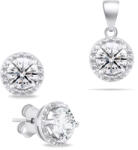 Brilio Silver Set de bijuterii strălucitoare din argint cu pietre de zircon SET230W (cercei, pandantiv)
