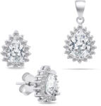 Brilio Silver Set fermecător de bijuterii de argint cu pietre de zircon SET226W (cercei, pandantiv)