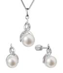 Evolution Group - Pavona Evolution Group Set luxos de argint cu perle naturale și pietre de zircon 29054.1B (cercei, lănțișor, pandantiv)