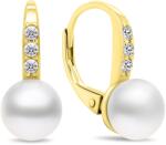 Brilio Silver Cercei fermecători placați cu aur cu perle și zirconii EA385Y