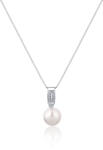 JwL Luxury Pearls Colier elegant cu perlă adevărată și zircon JL0748 (lănțișor, pandantiv)