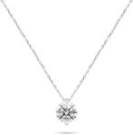 Brilio Silver Colier strălucitor argintiu cu zircon NCL68W