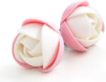 Troli Cercei alb-roz floricele
