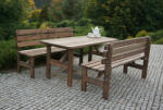 ROJAPLAST Sondrio fenyőfából készült kerti bútor szett, 2 paddal - barna (SONDRIO_151-5-_151-6)