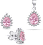 Brilio Silver Set fermecător de bijuterii cu pietre de zircon SET226WP (cercei, pandantiv)