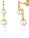 JwL Luxury Pearls Cercei frumoși argintii cu perle adevărate și zircon JL0772