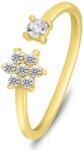Brilio Silver Inel la modă deschis placat cu aur cu pietre de zircon RI073Y