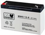 MW Акумулаторна батерия MW MWS 12-6, 6V, 12Ah, AGM, F1 конектори (MWS 12-6)