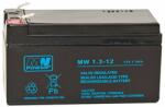 MW Акумулаторна батерия MW 1.3-12, 12V, 1.3Ah, AGM, F1 конектори (MW 1.3-12)