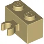 LEGO® 30237bc2 - LEGO világos krémszínű (tan) kocka 1 x 2 méretű függőleges klipsszel (O) (30237bc2)