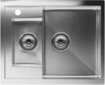 Klarstein TitanSteel konyhai mosogató, 61 x 50 cm, 2 mosogató, rozsdamentes acél, tűzálló (SIK1-TitanS-1.5ss) (SIK1-TitanS-1.5ss) - klarstein