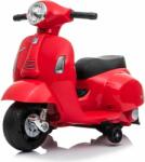 Beneo Motocicleta electrica Vespa GTS, rosie, cu roti auxiliare, Licentiata, Baterie 6V, 30W (VESPA_H1_RED)