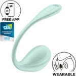 Satisfyer Smooth Petal - ou vibrator purtabil controlat prin aplicație (verde) (4061504002736)