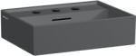 Laufen Kartell LAUFEN Mosdótál, alsó felülete csiszolt, 3 csaplyukkal, Graphite matt H8183307581081 (H8183307581081)