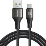 USB töltő- és adatkábel, USB Type-C, 300 cm, 100W, törésgátlóval, gyorstöltés, cipőfűző minta, Joyroom Light-Speed, SA25-AC6, fekete