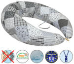 Scamp formázott gombos végű párna - Grey Patchwork